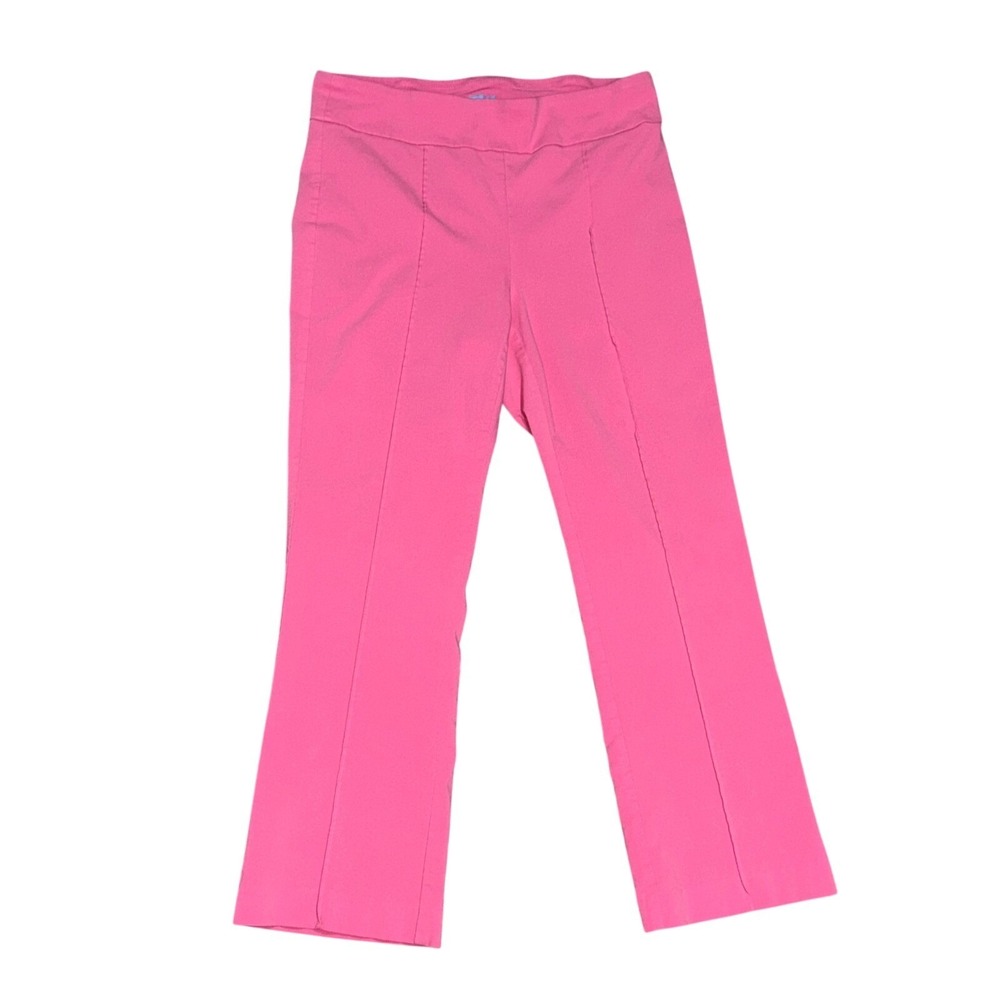 J.McLaughlin Newport Pants Women Pink EUC Pull On Stretch Front Seam Ankle Sz 10